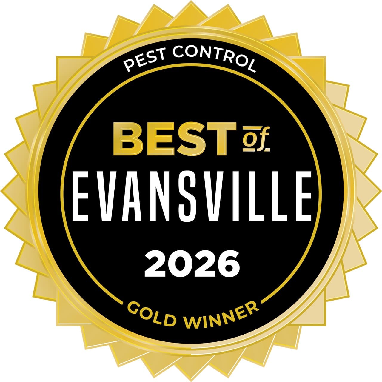 Best of Evansville 2026: Gold Winner for Pest Control.